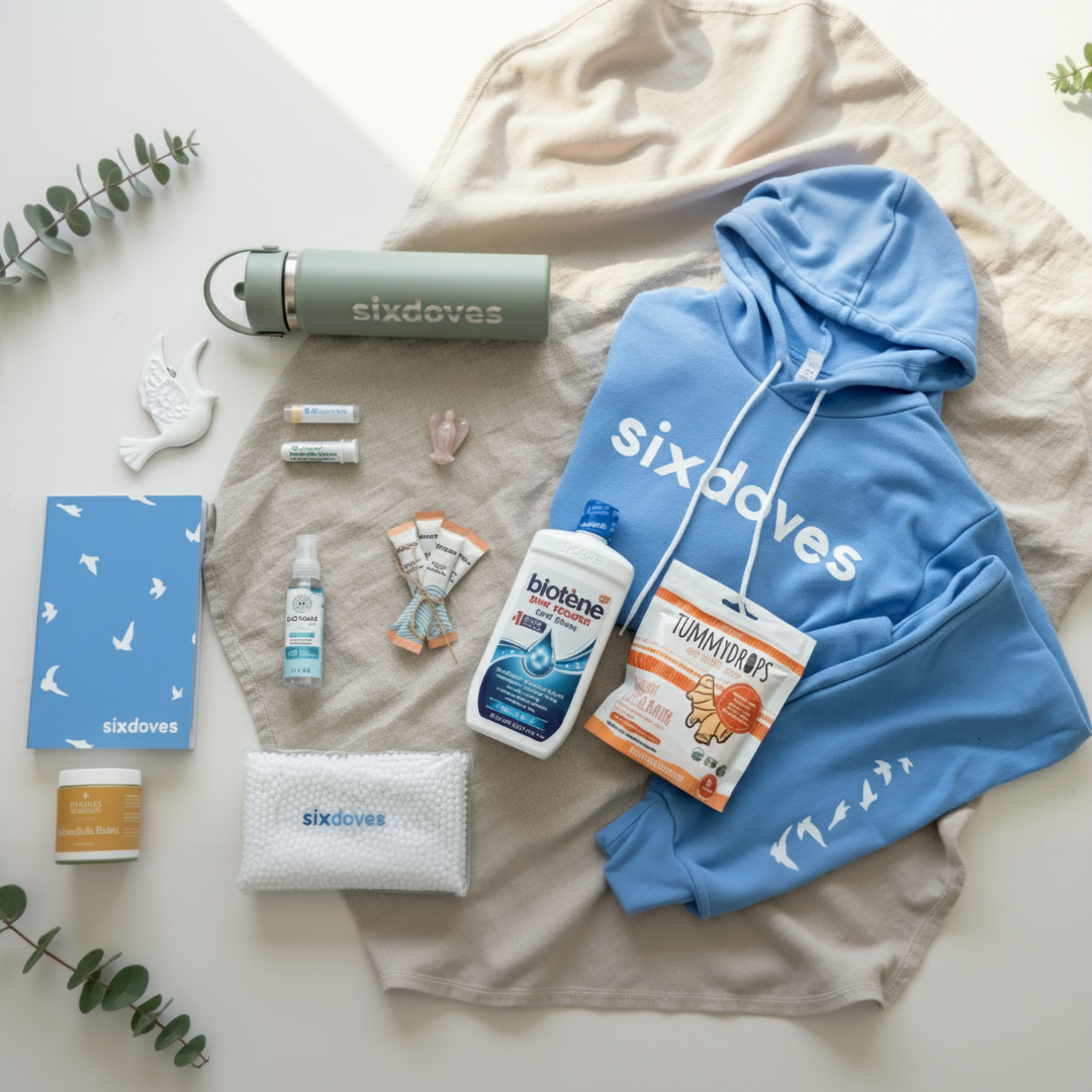 sixdoves Deluxe Radiation Treatment Care Package with gentle essentials to ease treatment side effects and provide comfort throughout the cancer journey.
