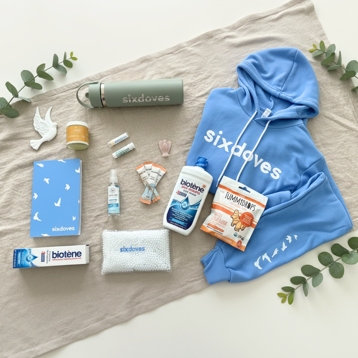 sixdoves Deluxe Chemo & Radiation Treatment Care Package with gentle essentials to ease treatment side effects and provide comfort throughout the cancer journey.  