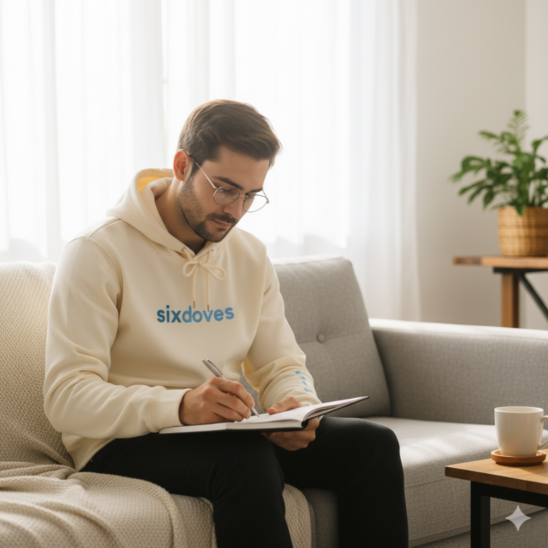 Gifts for cancer patients including a soft, cozy white sixdoves hoodie unisex sweatshirt to keep patients warm during cancer treatment and beyond.