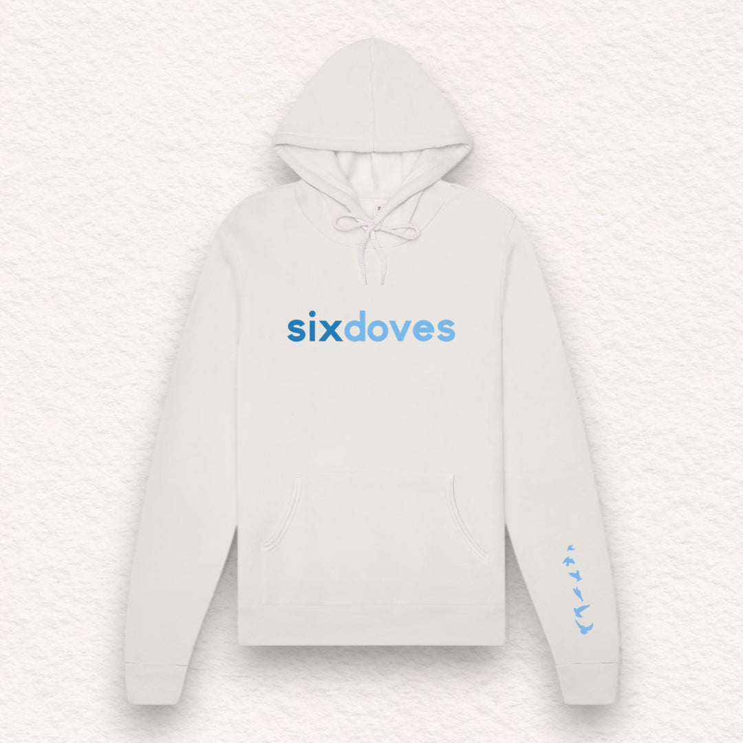 Gifts for cancer patients including a sixdoves white Comfort Hoodie Sweatshirt to show support and connection during a patient's cancer journey. 