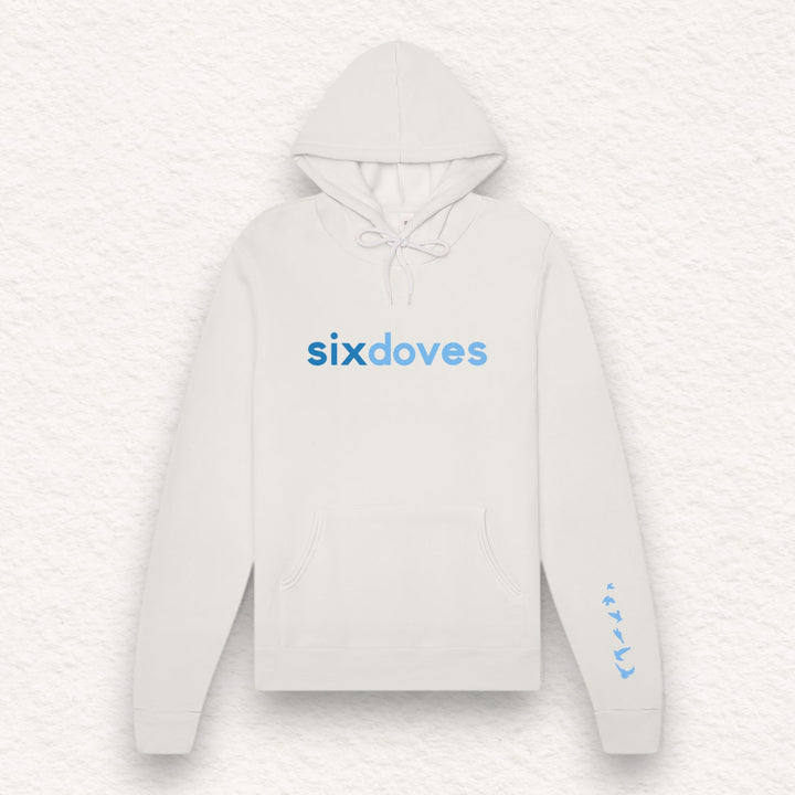 Gifts for cancer patients including a sixdoves white Comfort Hoodie Sweatshirt to show support and connection during a patient's cancer journey. 
