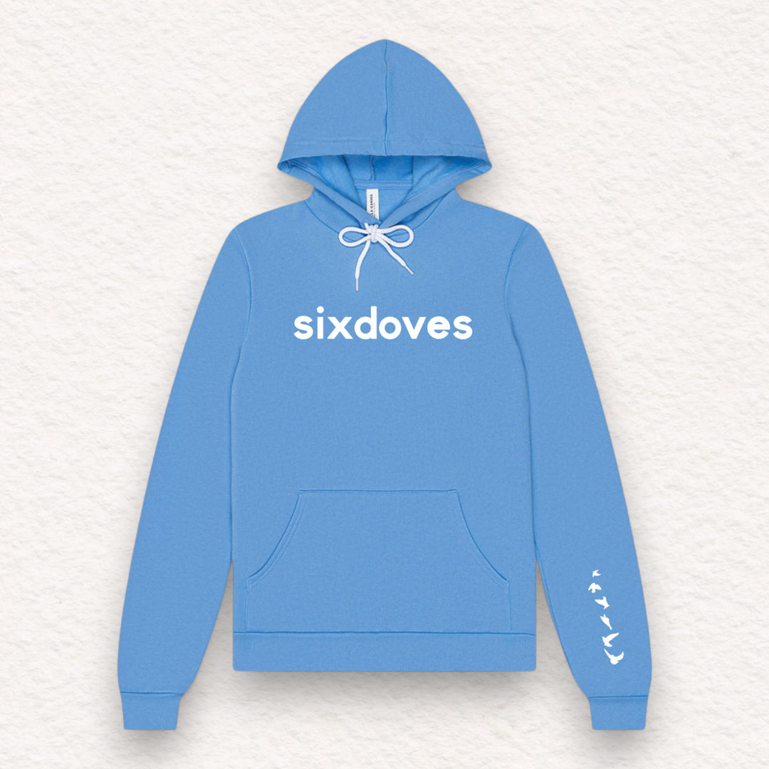 Gifts for cancer patients including a sixdoves blue Comfort Hoodie Sweatshirt to show support and connection during a patient's cancer journey. 