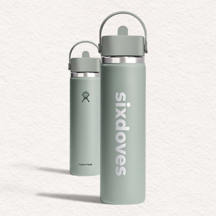 Gifts for cancer patients including a sixdoves Hydro Flask Water Bottle to keep patients hydrated during and after chemo and radiation treatments. 